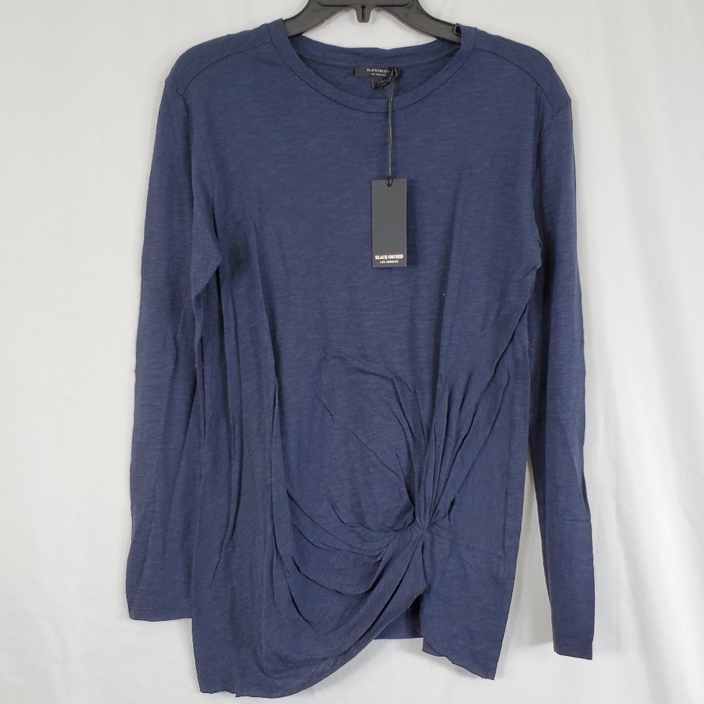 BLACK ORCHID Long Sleeve Navy Knot Shirt